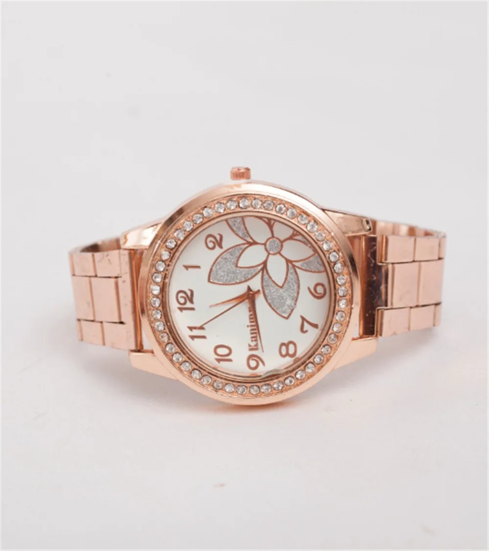 Женские часы с ремешком из розового золота женские кварцевые со стразами Orologio