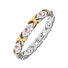 Moocare женский жемчуг циркон браслет магнитные аксессуары ювелирные изделия из нержавеющей стали серебро розовое золото женский браслет на запястье