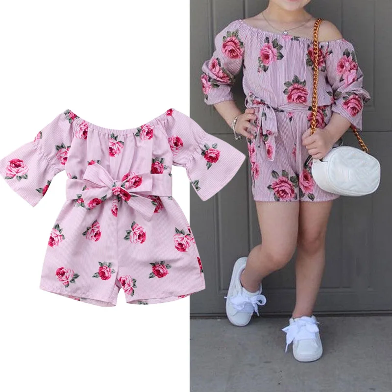 

Toddler Baby Girls Romper Flower Floral Cotton Casual Bow Jumpsuit Baby Girls Clothes Outfits Sunsuit 6M 12M 24M