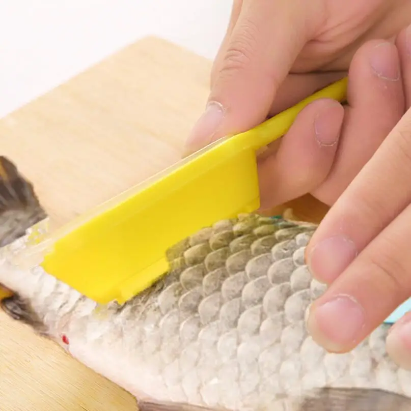 Durable de plástico de escala de peces removedor de raspador limpiador Scaler utensilios de cocina policía LX6693