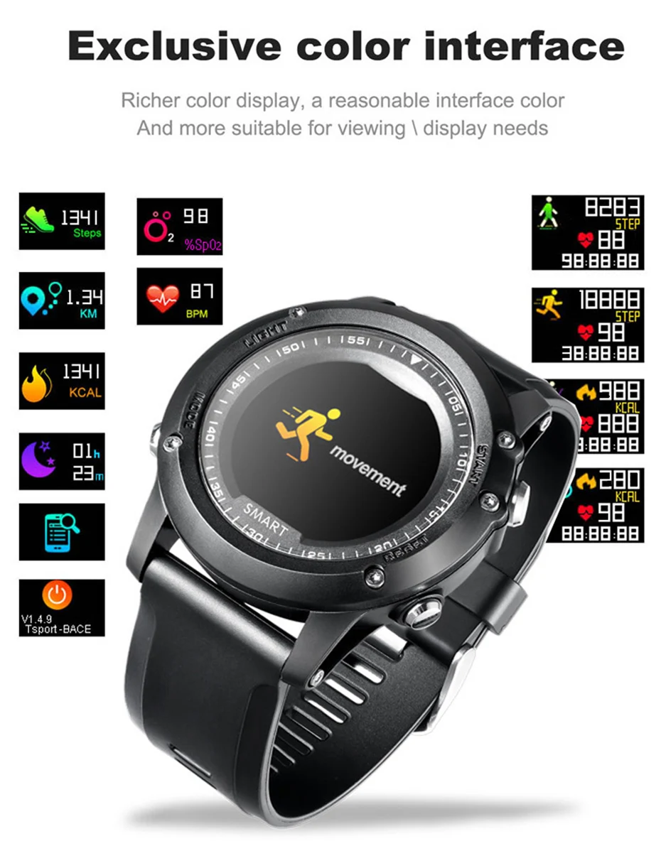 COLMI T2 IP68 Waterproof Heart Rate Monitor Push Message Call Reminder Clock Bluetooth 4.0 Brim Men Sport Smart Watch 2