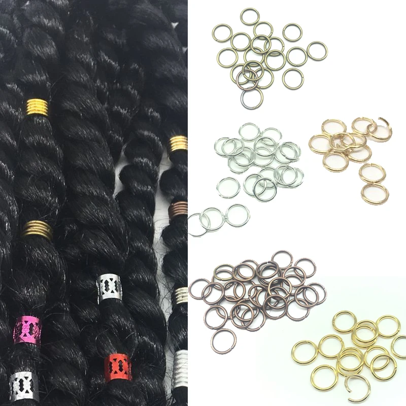 20 шт./лот оплетка для Волос dreadlock bead Кафф зажим круг около 10 мм Внутреннее