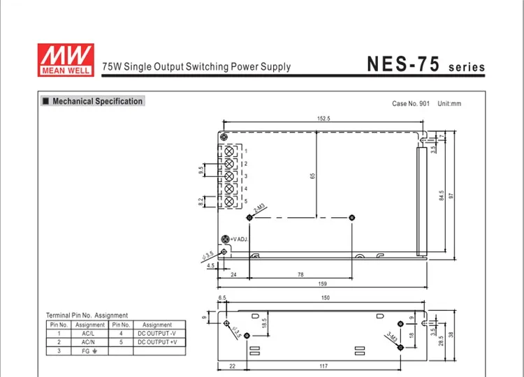 100-240Vac до 12VDC, 74,4 Вт, 12V4. 2A UL перечисленный источник питания светодио дный светодиодный свет, драйвер СВЕТОДИОДНОЙ вывески, NES-75-12