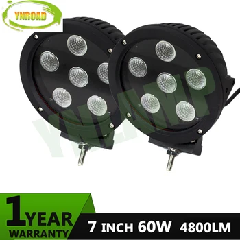 

YNROAD 7inch 60W Led work light spot /flood beam offload IP67 led driving light for 4WD SUV ATV 4800LM