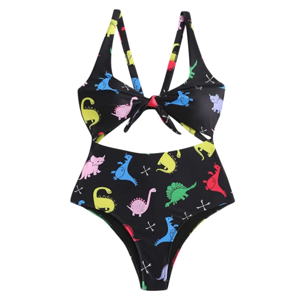 

CHAMSGEND Swimsuit 2019 Women's Summer sexy dinosaur print bikini swimsuit wild fashion beachwear one-piece swimsuit