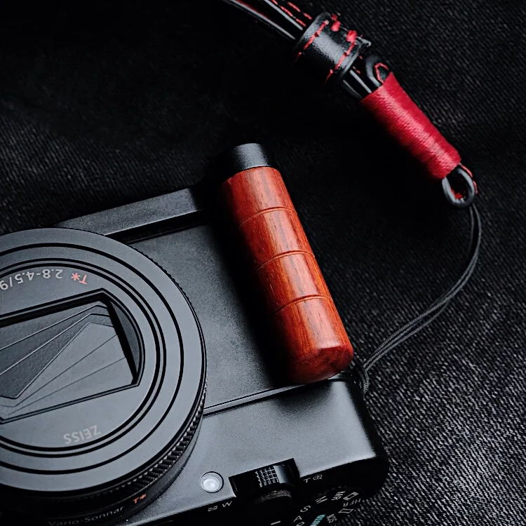 Wooden Wood Circular Hand Grip Bracket Quick Release L Plate for Sony RX100M6 M5 M4