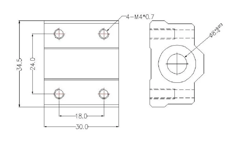 5 шт. 3d принтер Часть 30 мм SCS8UU вкладыш опорного подшипника коробка-тип шарикоподшипник линейного движения подшипник скользящий блок для 3D-принтера