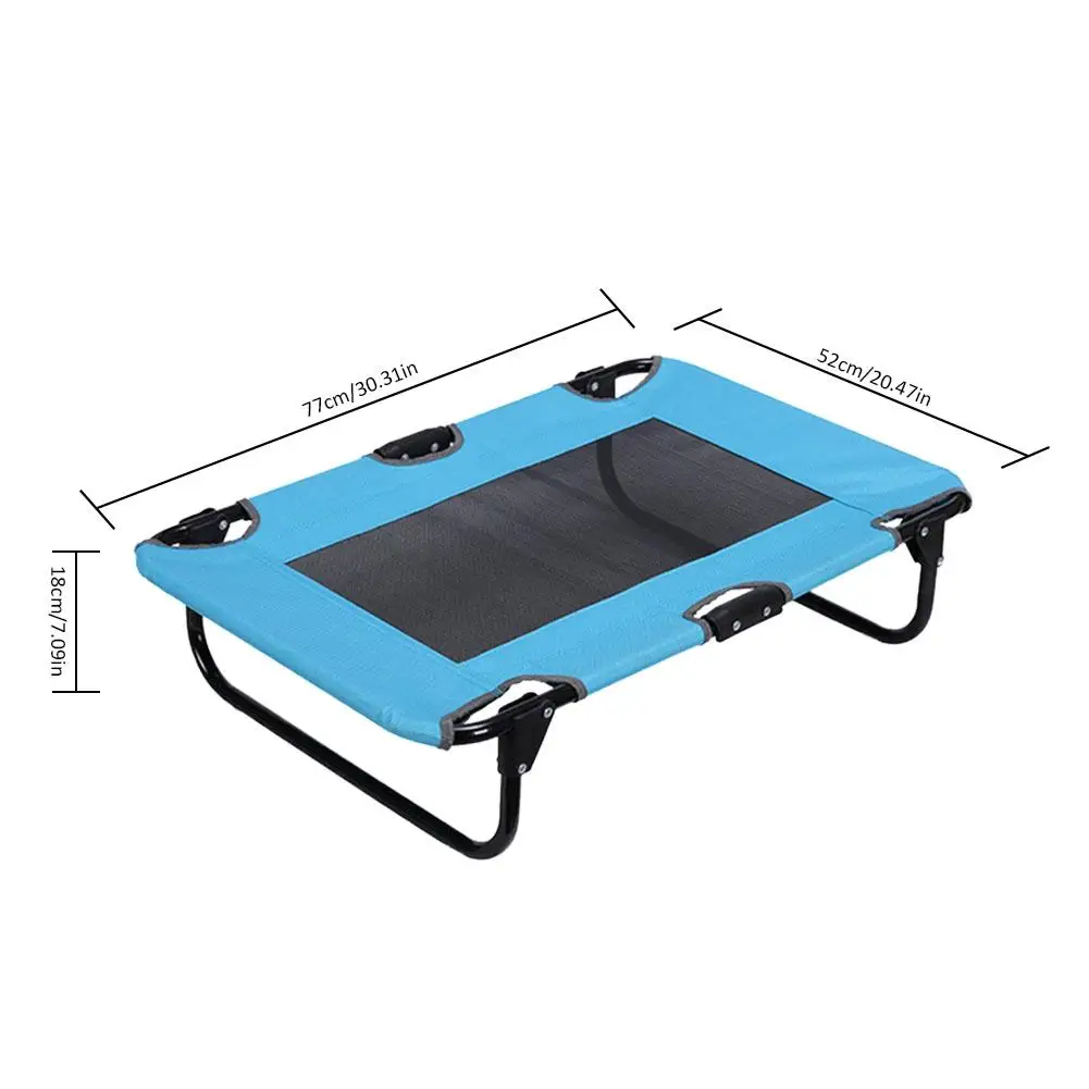 Кровать для собак, раскладная кровать для домашних животных, раскладная кровать для путешествий в автомобиле, стальная рама, кровать для домашних животных, кошек, собак, домашняя, уличная, 77X52 см, большая, повышенная