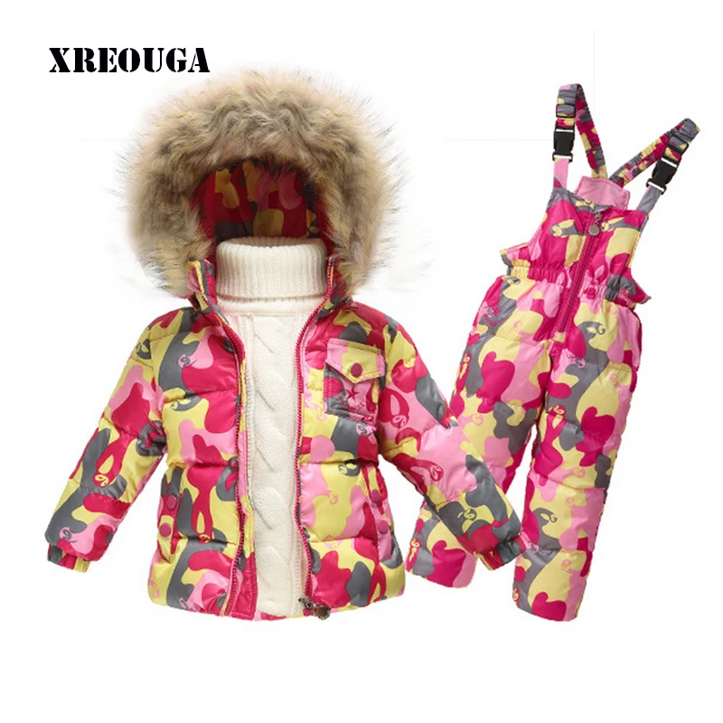 Niños Niños traje para la Nieve Niñas Ropa de Invierno Por la Chaqueta y Pantalones bebé Niña Trajes de Niños Traje de Esquí Ropa Para Niños JH01 - AliExpress