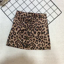 Леопардовая юбка для девочек; осень г.; Модный фирменный дизайн; кожаная короткая юбка для маленьких девочек; детские юбки; От 2 до 7 лет юбка-американка для малышей
