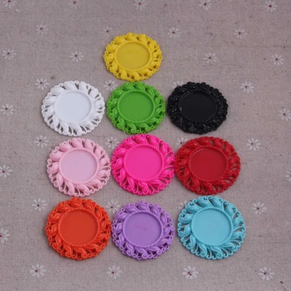 

Kwoi Vita 45MM(inner 25mm) 50pcs Flatback Resin Round Frame Cameo Base Setting for Pendants Accessory