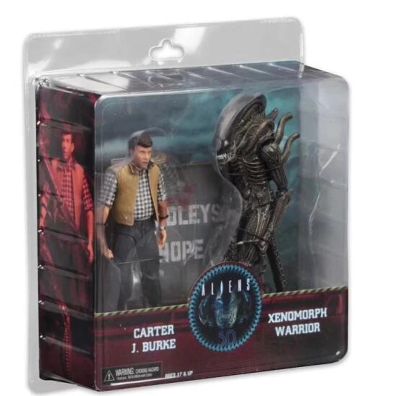 2pcsset 18cm Movie Aliens vs Predator Figure Series Carter J Burke Xenomorph Warrior PVC Action Figures Collectable Model Toy  (3)