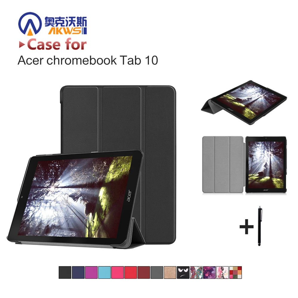 

Smart Cover Case For Acer Chromebook Tab 10 Auto Sleep Function Stand Pouch for 9.7'' Chromebook Tab10+Gift