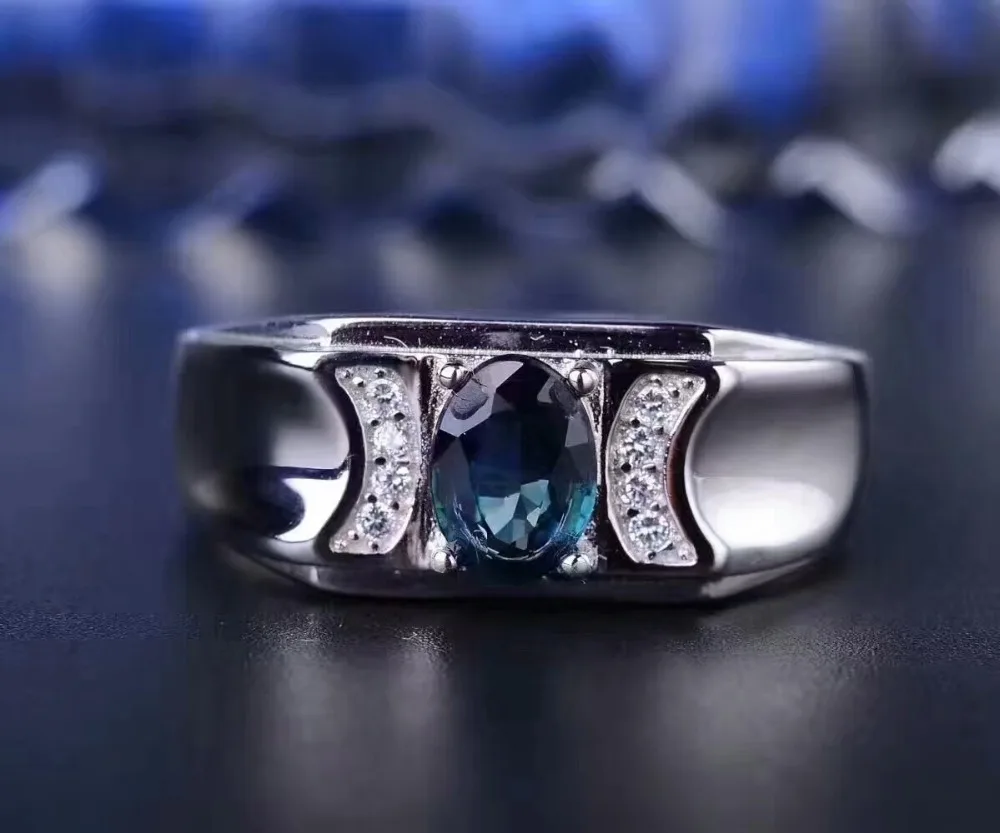 KJJEAXCMY Fine jewelry 925 pure silver inlaid Sapphire Rings for men and women