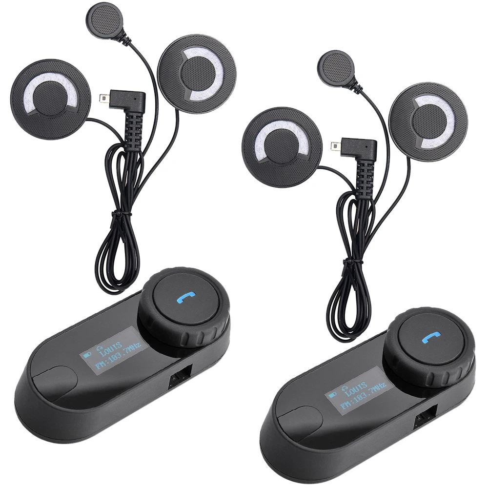 BT Bluetooth Intercom Interphone Fone de Ouvido com FM para Intergral/Full-face/Meia-face/Virar para cima Capacete de moto