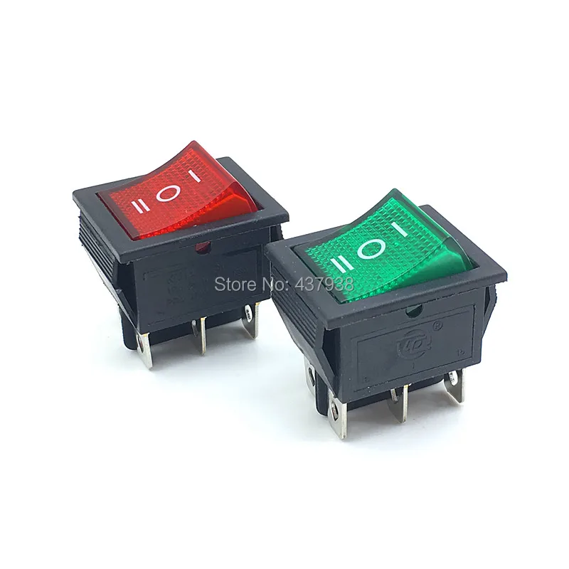 4pcs 3 Position On-Off-On 6Pin 16A Waterproof Car Boat LED Rocker Power Switch