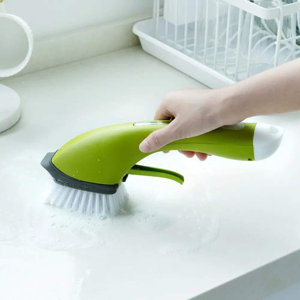 

Bathroom Kitchen Window Cleaning Brush Anti-skid Handle Automatically Add Detergent Spray Water to Clean Pot Brush