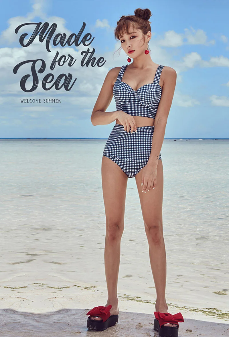 Sexy-High-Waist-Bikini-Women-Swimwear-Bathing-Triangle-Suits-Retro-Plaid-Girls-Back-Tie-With-Bow-Push-up-Padded-Bra-Bikini-Set-SCL577 (8)
