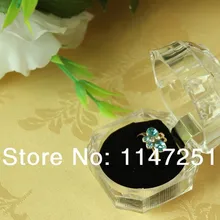 120 шт/партия акриловая прозрачная коробка с кольцом Прозрачная Черная Ушная шпилька коробка для сережек Подарочная коробка Упаковка для украшений