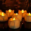 Pack of 6 Flickering LED Candles with Timer, Battery Electronic bougie mariage,Tealights anniversaire,6 hours on,18 hours off ► Photo 3/6