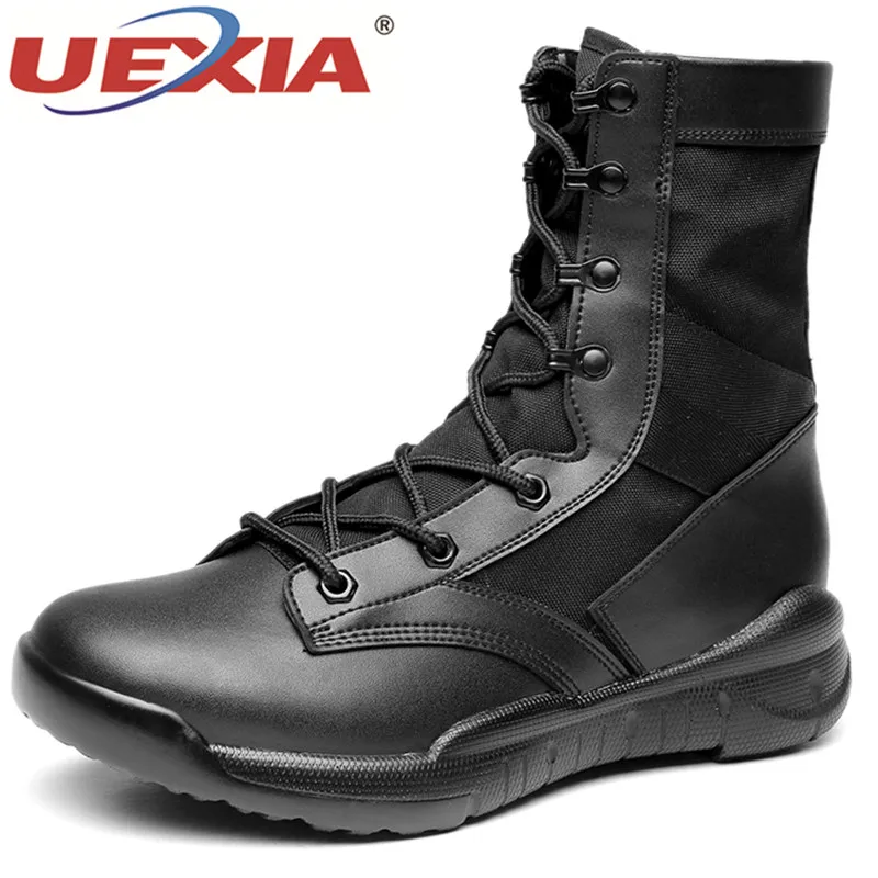 

UEXIA 2018 Desert Tactical Men's Boots Wear-resisting Army Boots Men Non-slip Outdoor Hiking Men Combat Ankle Boots Botas Homme