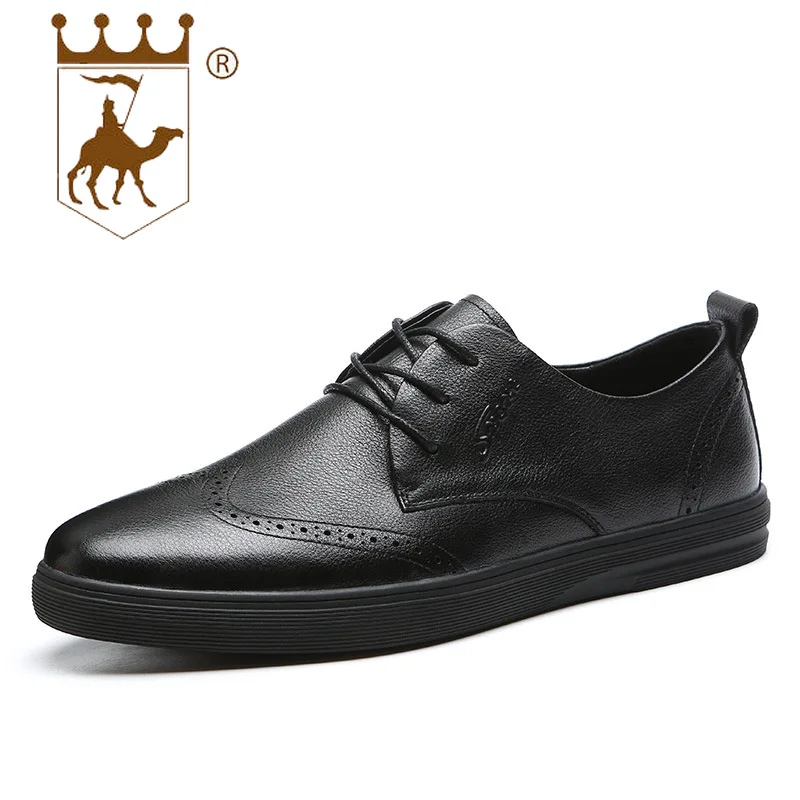 

BACKCAMEL 2018 New Casual Footwear Youth Leather Extra Large Size Men's Shoes Lace-Up High Quality Men Dress Shoes Size 45-48