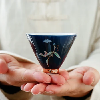 

High quality gift box Jingdezhen Ceramics 6 Pieces Kung Fu Cup Gift Set Company Celebrations / Family & Friends Draw by hand