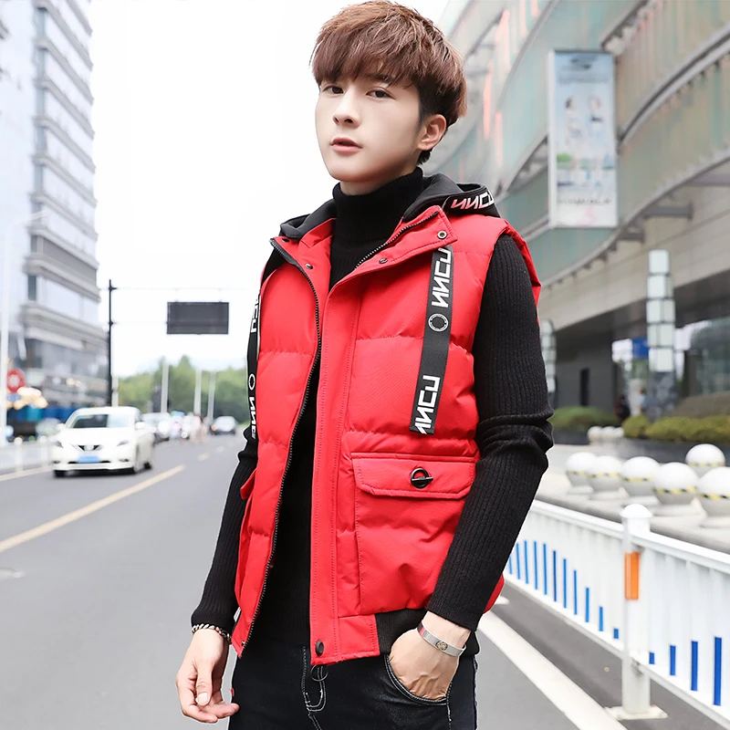 2018 новый стиль модный жилет мужской с капюшоном Повседневная куртка без