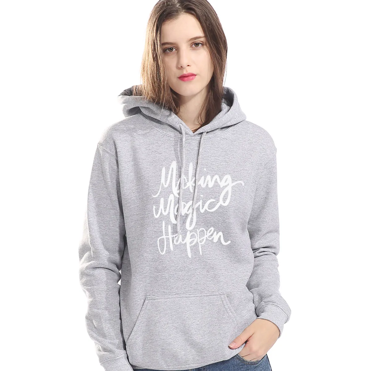 Hot High Quality Cotton Women's Hoodies 2019 Funny Print Making Magic