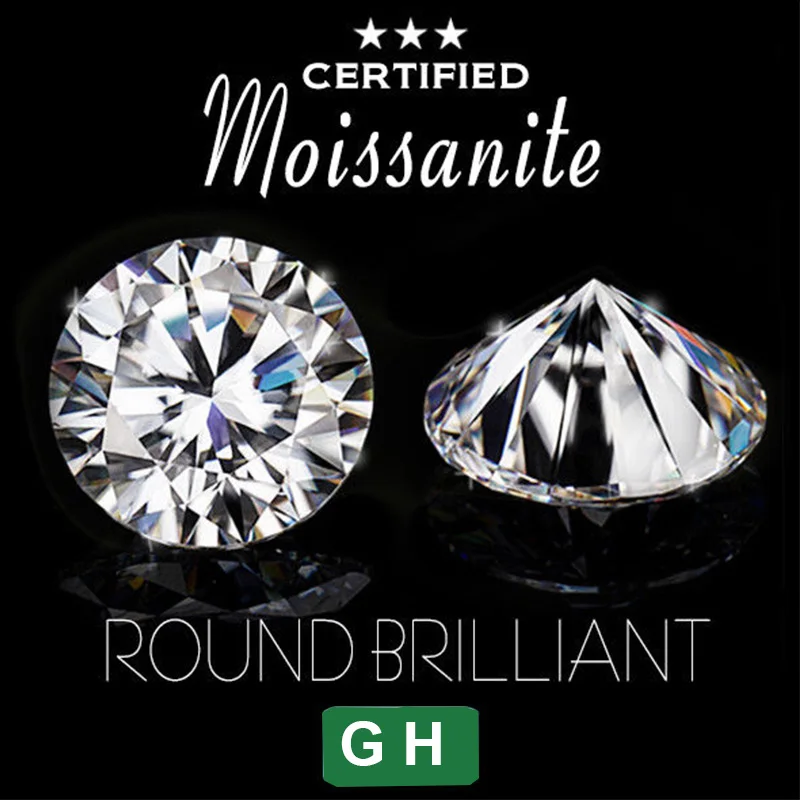 NiceGems Moissanite 4 5 мм 0 карат GH бесцветный круглый отличные Сердца и стрелы вырезанный