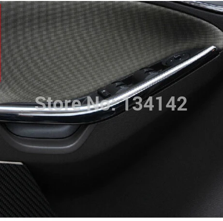 

free shipping auto car decoration Chromed Front door inside armrest trim cover garinsh for FORD NEW FOCUS 3 mk3 2012