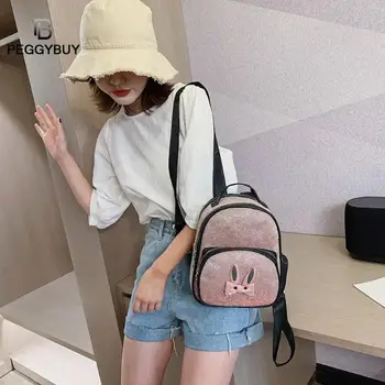 

Cute Ear Decor Backpack Women Handbag PU Leather School Travel Knapsack School Bags Preppy Style Knapsack Rucksack Dropshipping