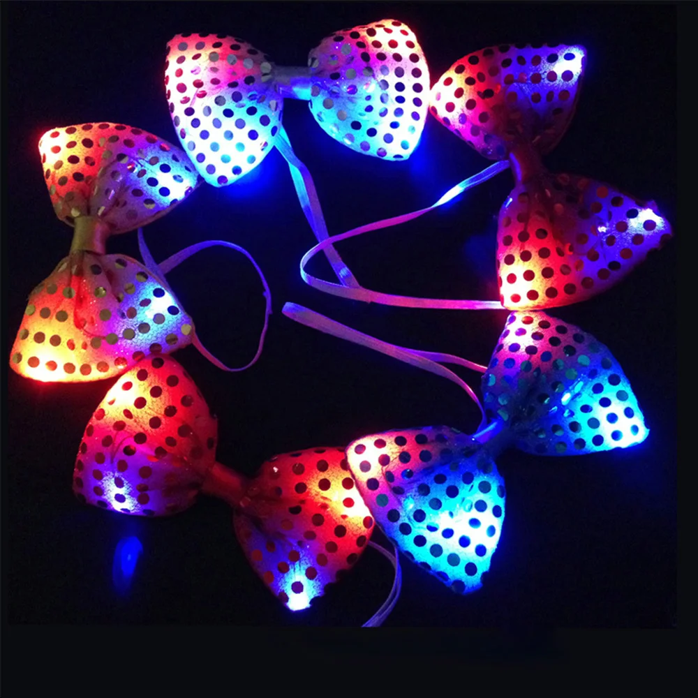 5pcs/set Christmas Led Luminous NeckTie Fashion Flashing Bow Tie Party