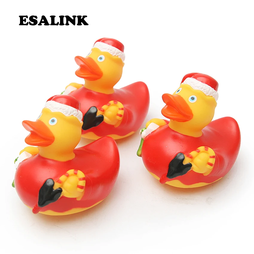 

3 PCS Christmas duck Bath Toys in the Bathroom Baby floating ducks gift for Children Water Spray Animal Soft Rubber Toys Duck