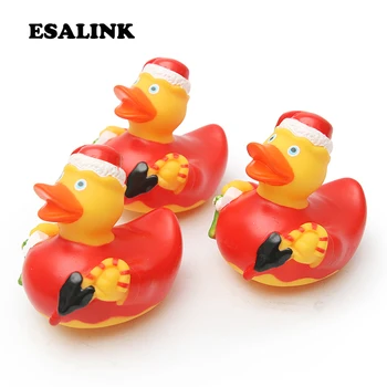 

ESALINK 3Pcs Christmas Duck Bath Toys Bathroom Baby Floating Ducks Gift For Children Water Spray Animal Soft Rubber Duck