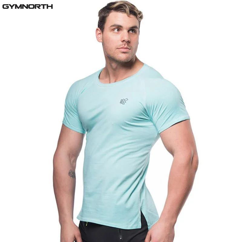Gymnorth High Quality 2018 New Summer Men T Shirt Short Sleeve Cotton Fitness T Shirt Skinny