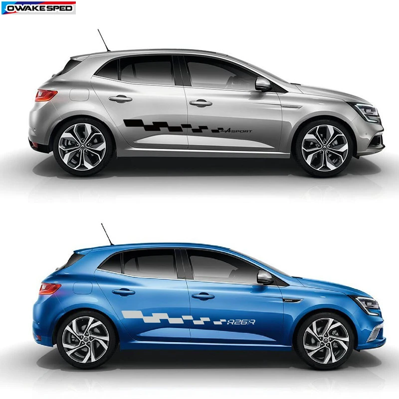 RS Graphics Автомобильная наклейка на дверь и боковую юбку для Renault Megane R26R гоночная
