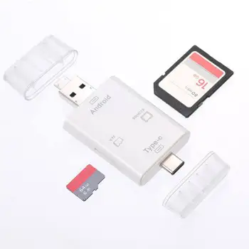 

Type-C Card Reader 3 in 1 Multifunction Micro USB USB2.0 Adapter TF/SD OTG Memory Card Reader For Macbook Camera Android Phones