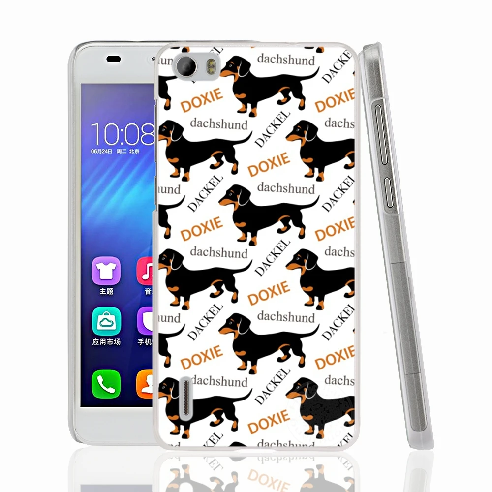HAMEINUO Такса doxie Цветок Собака Щенок чехол для телефона huawei honor 3C 4A 4X 4C 5X 6 7 8 Y3 Y5 Y6 2 II