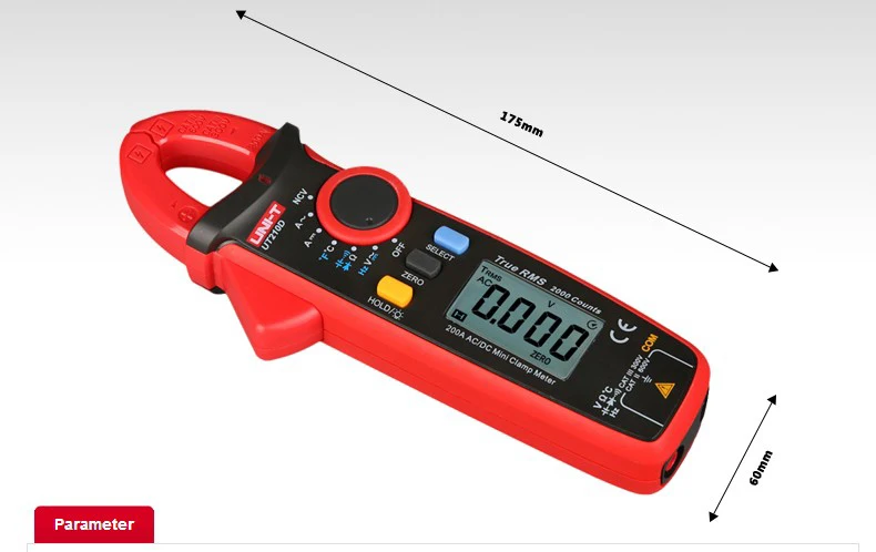 UNI-T UT210D Mini Digital Clamp Meter True RMS Resistance Capacitance Temperature Measure Auto Range AC/DC Voltage Multimeter