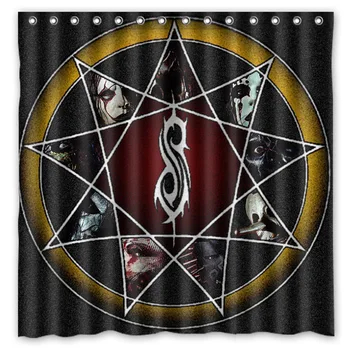 

Slipknot Printing Waterproof Shower Curtain 100% Mildewproof Polyester Fabric Bath Curtains 72x72inch With 12 Hooks