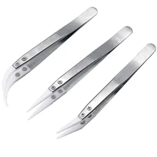 Anti-static Ceramic Tweezer Electronic Cigarette Resistance Wire DIY Tool Heat Resistant Interchangeable Head Pointed Tip