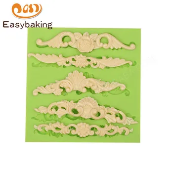 

Hot Sale 5 Cavity Silicone Mold Baroque Fondant Cake Style Kitchen Ware Chocolate Mould Baking Tools for Arts & Crafts Plaster