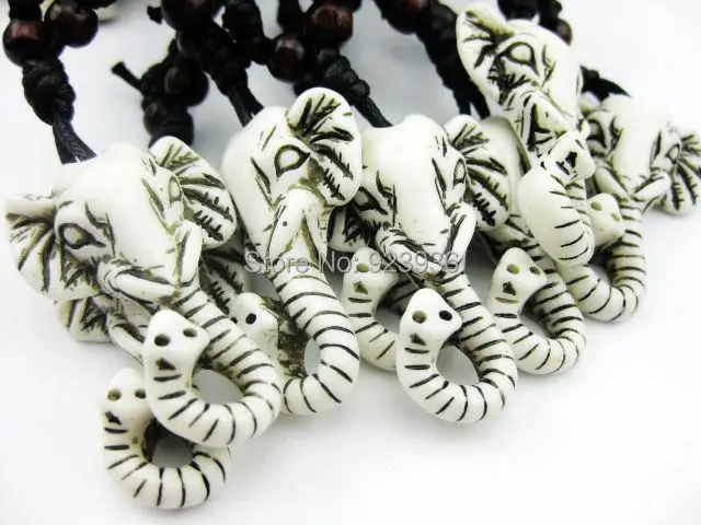 

12 PCS Yak Bone White Cool Men's Necklace MINI Elephant Cool Mens Virility Pendant Free Shipping NEW Jewelry Talisman Jewelry