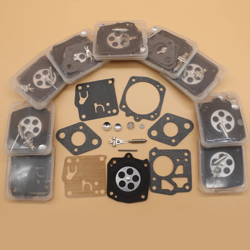 

10Kit/lot Carburetor Diaphragm Repair Kit For HUSQVARNA 61 66 162 165 265RX 266 268 181 281 272XP 2100 Tillotson RK-23HS RK-17HS