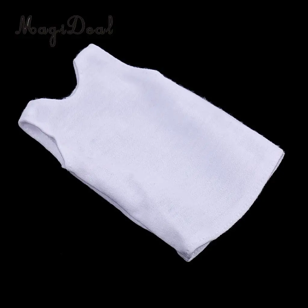 1/6 Scale White Vest Shirt Sleeveless T-Shirt Vest Tops Cloth Soft for 12 Inch Action Figures   Acc