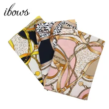 IBOWS 45*150 см Ins шифоновая ткань с рисунком цепи, печатные листы, шитье для ткани, ткань для самостоятельного изготовления платьев и шарфов, материалы для рукоделия