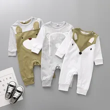 Одежда для малышей; хлопковый комбинезон с рисунками животных для новорожденных мальчиков и девочек; комбинезон; bebek giyim6.279gg