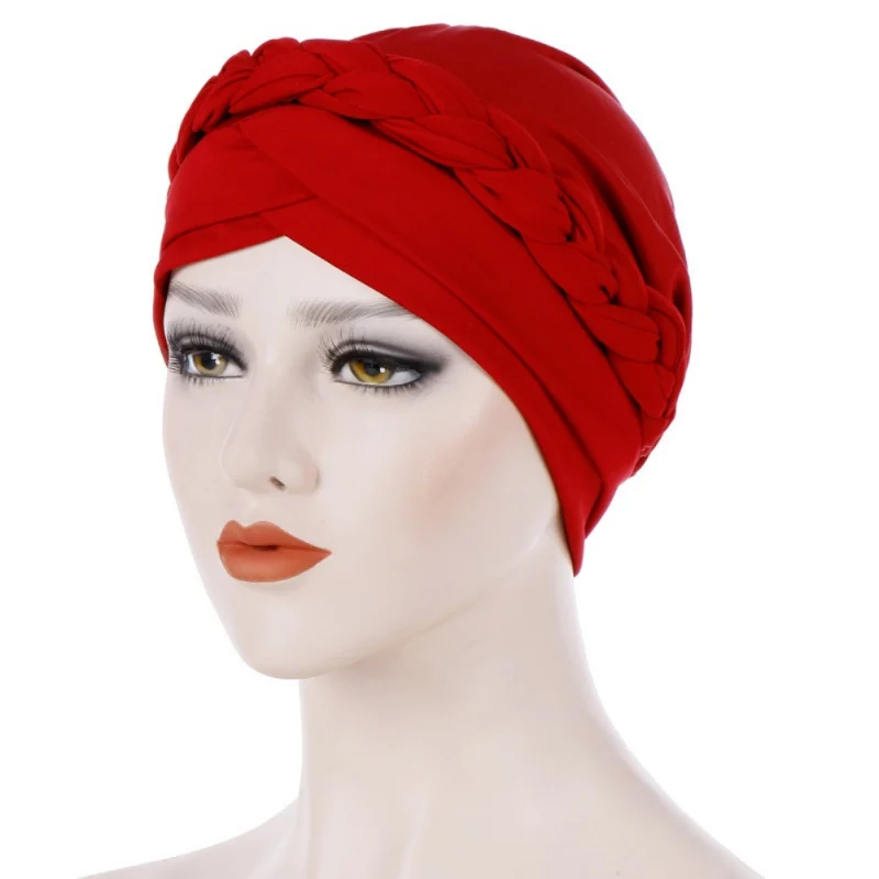 

Bohemia Style Women Turban Hat Fashion Braid Knot Lady Head Scarf Hijab Muslim Inner Hijab For Women Hair Accessories Hair Loss