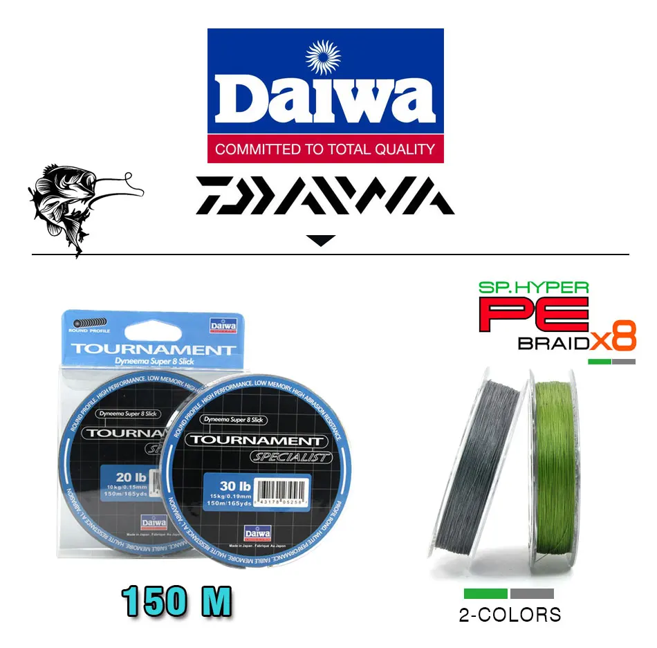 Linha de Pesca para a Pesca Linha de Pesca Daiwa Trançado pe Dawa 0.10.4mm Silck Japão 150 m 8 5 ~ 0.4mm 8 silck japão linha de pesca